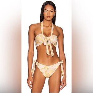 NWT MINKPINK Brianna Set Halter Bikini Top & Bottom Multi Sz M (US 6) Adjustable